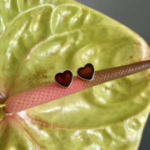 Серебряные серьги с янтарём E9168RV