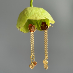 Серебряные серьги с янтарём E9168-3ZK