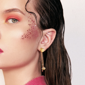 Silver earrings with amber E9168-3ZM