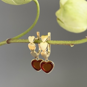 Серебряные серьги с янтарём E9202ZK