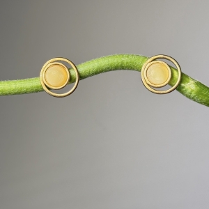 Серебряные серьги с янтарём E9171ZM