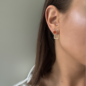 Серебряные серьги с янтарём E9188ZK Серебряные серьги с янтарём E9188ZK