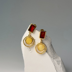 Серебряные серьги с янтарём E9274ZO Серебряные серьги с янтарём E9274ZO