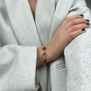 Браслет серебряный с янтарём W9177ZK