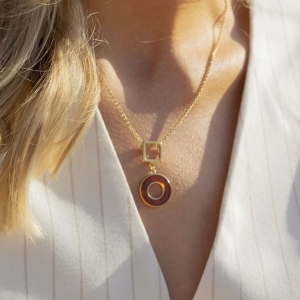 Кулон серебряный с янтарём P9182ZK