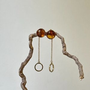 Серебряные серьги с янтарём E9323ZK Серебряные серьги с янтарём E9323ZK