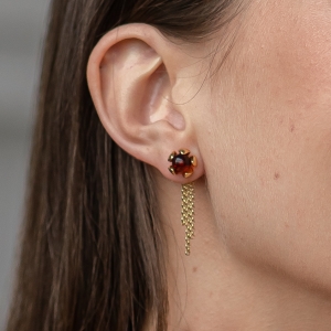 Серебряные серьги с янтарём E9321ZK Серебряные серьги с янтарём E9321ZK