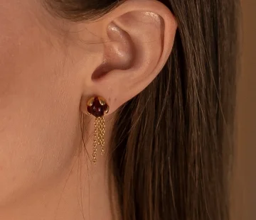 Серебряные серьги с янтарём E9321ZK