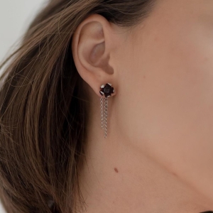 Серебряные серьги с янтарём E9321RV Серебряные серьги с янтарём E9321RV