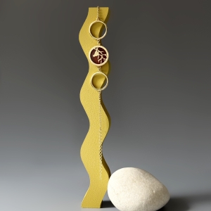 Браслет серебряный с янтарём W9277-1ZK