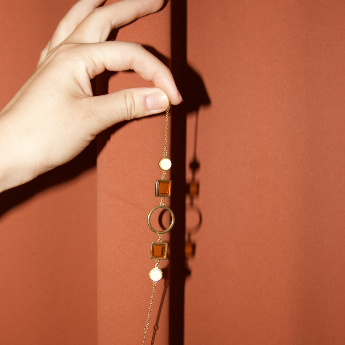 Браслет серебряный с янтарём W9077ZO