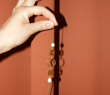 Браслет серебряный с янтарём W9077ZO