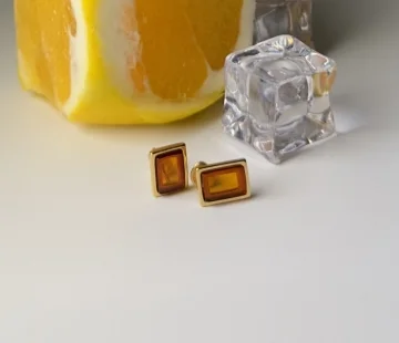 Серебряные серьги с янтарём E9316ZK