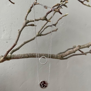 Колье серебряное с янтарём N9277RV Колье серебряное с янтарём N9277RV