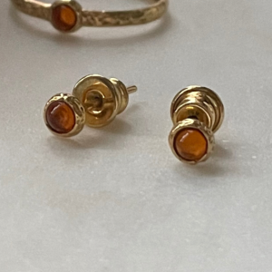 Серебряные серьги с янтарём E20001ZK