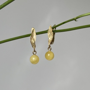 Серебряные серьги с янтарём E20008ZM