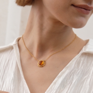 Колье серебряное с янтарём N20012ZK Колье серебряное с янтарём N20012ZK