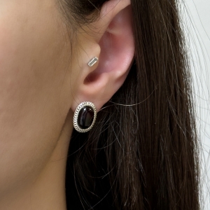 Серебряные серьги с янтарём E21011RV Серебряные серьги с янтарём E21011RV