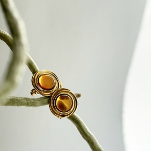 Серебряные серьги с янтарём Серьги E20036ZK Серебряные серьги с янтарём Серьги E20036ZK