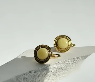 Серебряные серьги с янтарём Серьги E20036ZM Серебряные серьги с янтарём Серьги E20036ZM