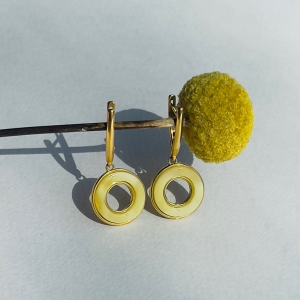 Серебряные серьги с янтарём E9382ZM