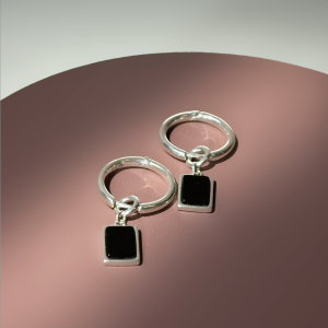 Серебряные серьги с янтарём E26037RV