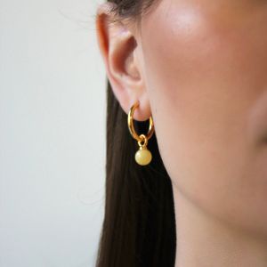 Серебряные серьги с янтарём E27037ZM