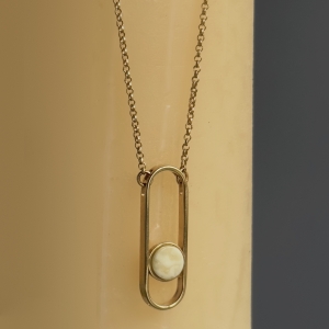 Колье серебряное с янтарём N21038ZM