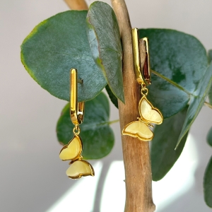 Серебряные серьги с янтарём E9218-1ZM