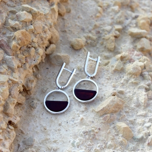 Серебряные серьги с янтарём E9320SV Серебряные серьги с янтарём E9320SV