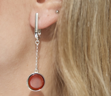 Серебряные серьги с янтарём E9336SV Серебряные серьги с янтарём E9336SV