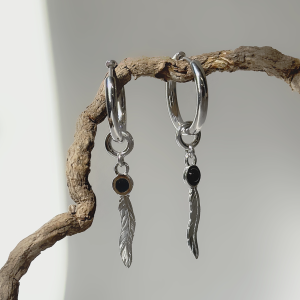 Серебряные серьги с янтарём E34037RV