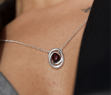 Колье серебряное с янтарём N20041SV