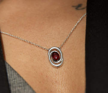 Колье серебряное с янтарём N20041SV