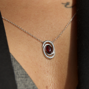 Колье серебряное с янтарём N20041SV