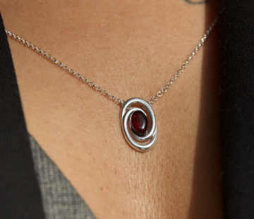 Колье серебряное с янтарём N20041SV