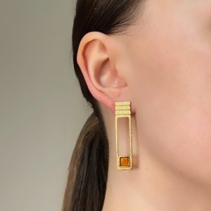 Серебряные серьги с янтарём E21049ZK Серебряные серьги с янтарём E21049ZK