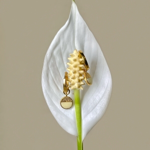 Серебряные серьги с янтарём E20048ZM