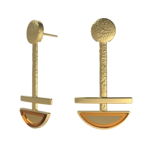 Серебряные серьги с янтарём E22048ZK