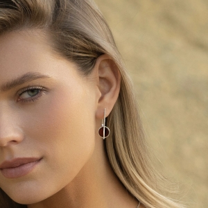 Серебряные серьги с янтарём E20047SV