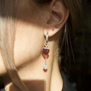 Серебряные серьги с янтарём E24037SV