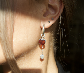 Серебряные серьги с янтарём E24037SV