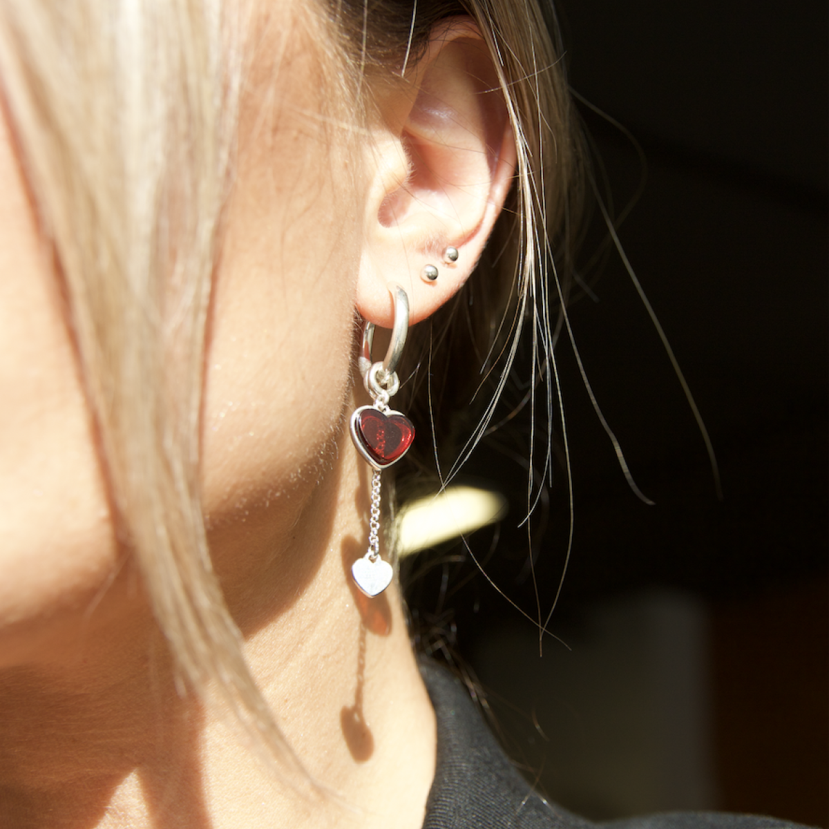 Серебряные серьги с янтарём E24037SV