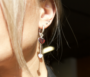 Серебряные серьги с янтарём E24037SV