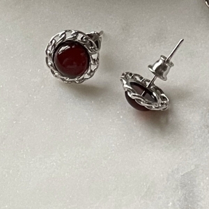 Серебряные серьги с янтарём E21012SV Серебряные серьги с янтарём E21012SV