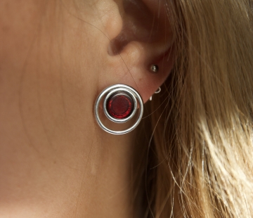 Серебряные серьги с янтарём E9171SV