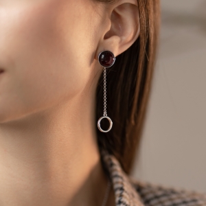 Серебряные серьги с янтарём E9323SV Серебряные серьги с янтарём E9323SV