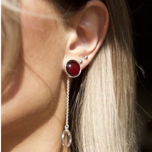 Серебряные серьги с янтарём E9323SV