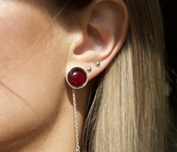 Серебряные серьги с янтарём E9323SV