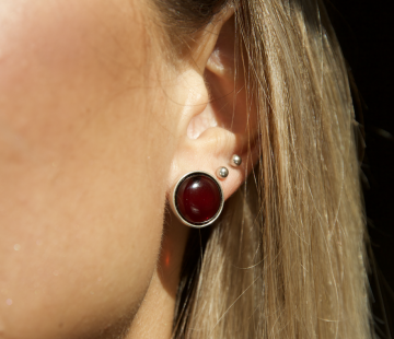 Серебряные серьги с янтарём E9323SV